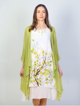 Flower Tree Print Dress Set (CL1173GRN+CL1463GRN)